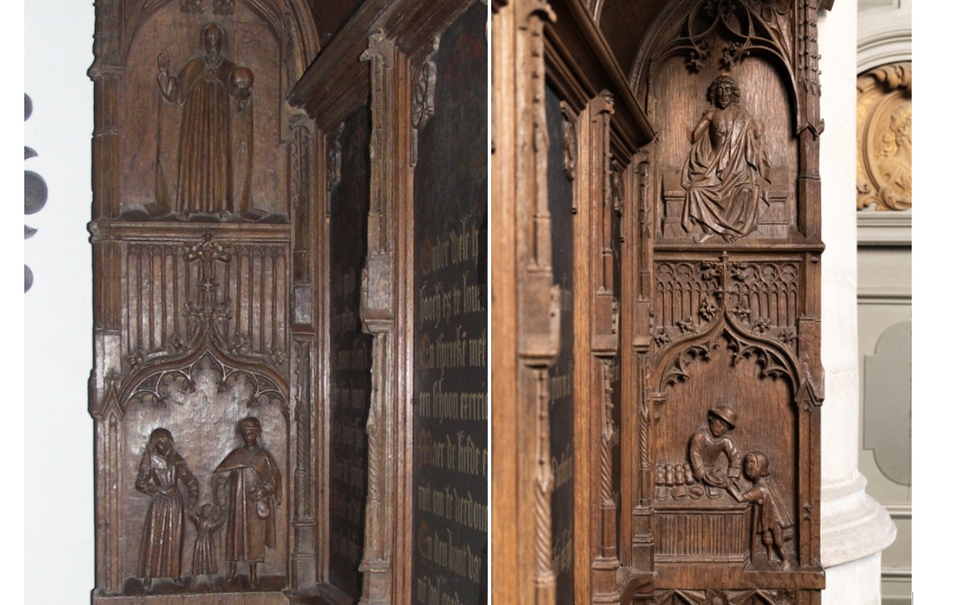 2 Broodbank Sint Bavo Haarlem bench ends
