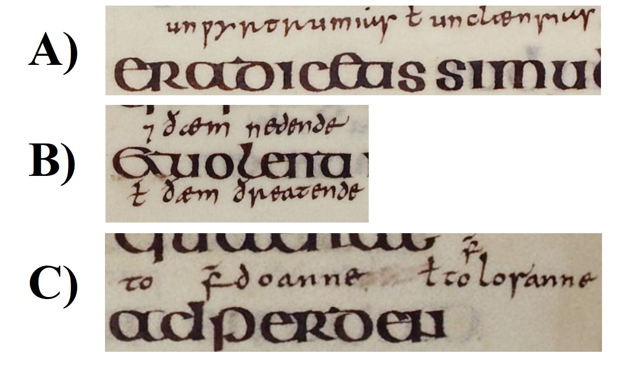 LMB Lindisfarne Gospels gloss Multiple Glosses