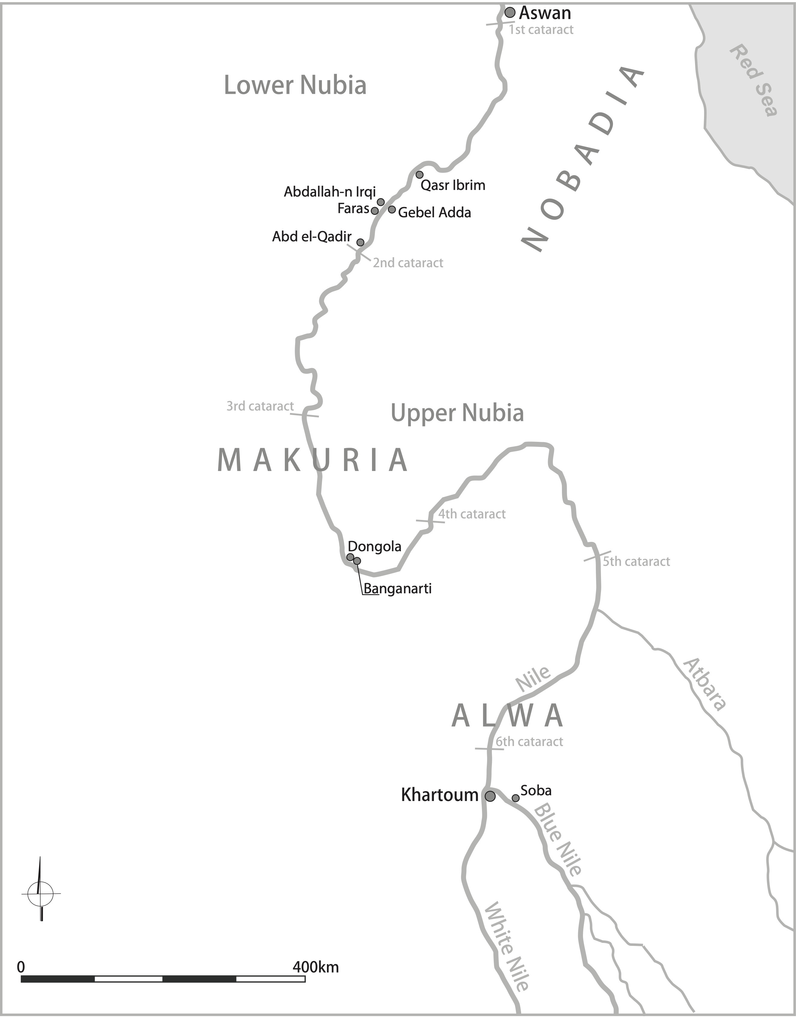 Map of Medieval Nubia