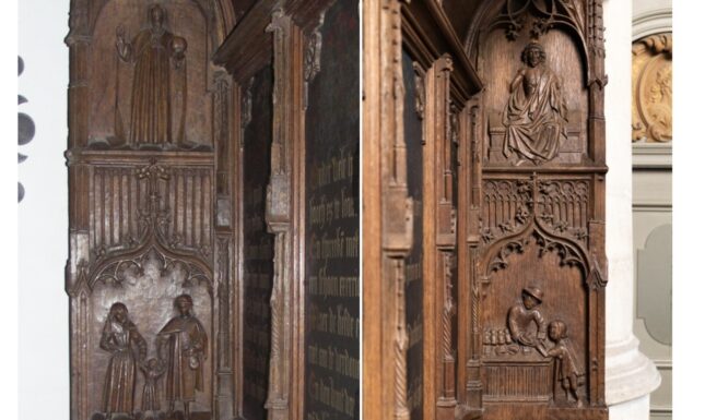 2 Broodbank Sint Bavo Haarlem bench ends