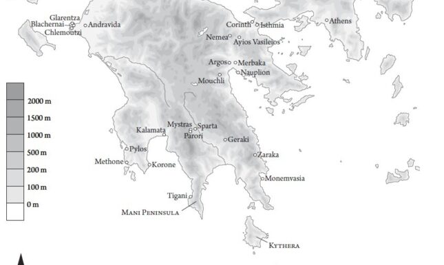 Map of Frankish Peloponnese