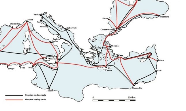 Medieval Italian sea routes 2