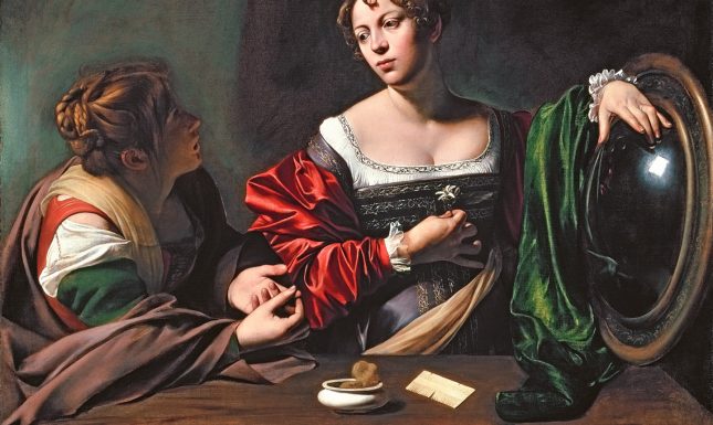 Cipria viso pettine specchio Maddalena rinascimentale Caravaggio