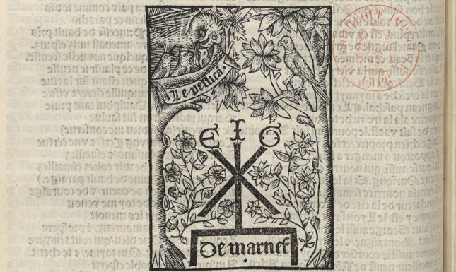 Medieval parrot stamp