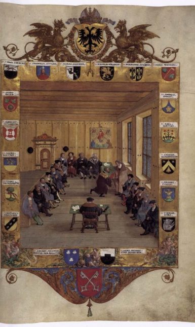 Meeting of the Regensburg Council 1536 by Hans Mielich